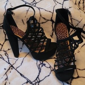 Elegant Black Strappy Heels